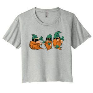 Shenanigans With My Gnomies, St Patricks Gnome Women's Crop Top Tee