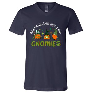 Shenanigans With My Gnomies St Patrick's Day Gnome Shamrock V-Neck T-Shirt