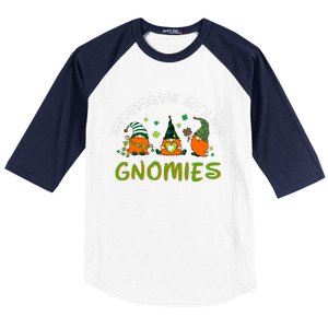 Shenanigans With My Gnomies St Patrick's Day Gnome Shamrock Baseball Sleeve Shirt