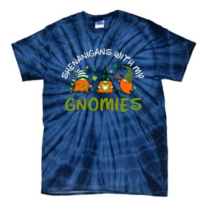 Shenanigans With My Gnomies St Patrick's Day Gnome Shamrock Tie-Dye T-Shirt