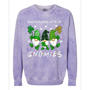 Shenanigans With My Gnomies St Patrick's Day Gnome Shamrock Colorblast Crewneck Sweatshirt