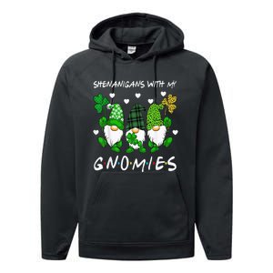 Shenanigans With My Gnomies St Patrick's Day Gnome Shamrock Performance Fleece Hoodie