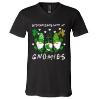 Shenanigans With My Gnomies St Patrick's Day Gnome Shamrock V-Neck T-Shirt