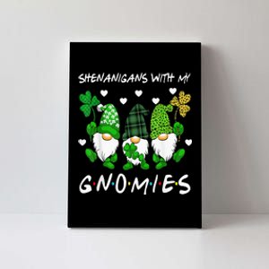 Shenanigans With My Gnomies St Patrick's Day Gnome Shamrock Canvas