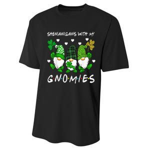 Shenanigans With My Gnomies St Patrick's Day Gnome Shamrock Performance Sprint T-Shirt