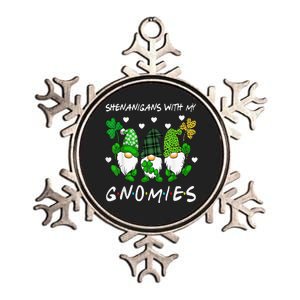 Shenanigans With My Gnomies St Patrick's Day Gnome Shamrock Metallic Star Ornament