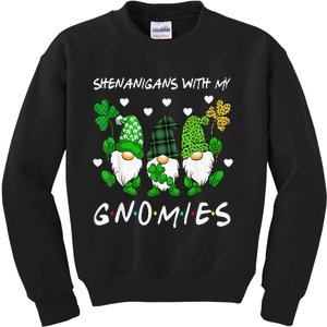 Shenanigans With My Gnomies St Patrick's Day Gnome Shamrock Kids Sweatshirt