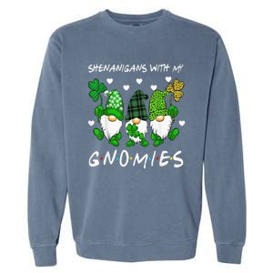 Shenanigans With My Gnomies St Patrick's Day Gnome Shamrock Garment-Dyed Sweatshirt