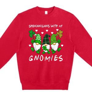 Shenanigans With My Gnomies St Patrick's Day Gnome Shamrock Premium Crewneck Sweatshirt