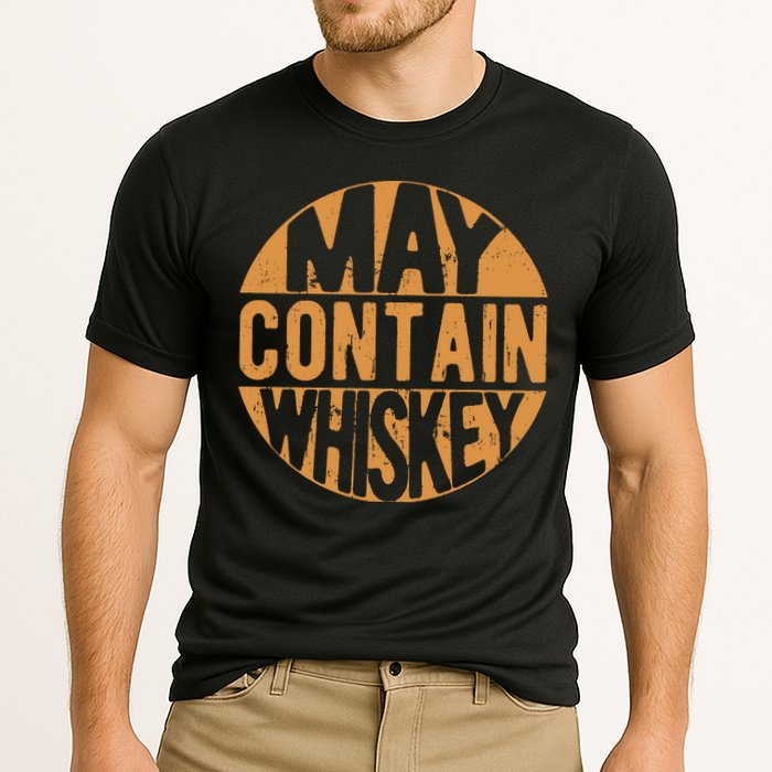 Sarcastic Whiskey May Contain Whiskey Lover Funny Whiskey Cooling Performance Crew T-Shirt