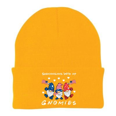 Shenanigans With My Gnomies 4th Of July Cute Gnome Patriotic Funny Gift Knit Cap Winter Beanie