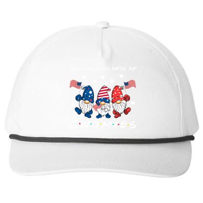 Shenanigans With My Gnomies 4th Of July Cute Gnome Patriotic Funny Gift Snapback Five-Panel Rope Hat