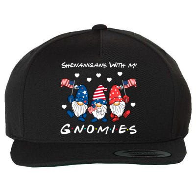 Shenanigans With My Gnomies 4th Of July Cute Gnome Patriotic Funny Gift Wool Snapback Cap