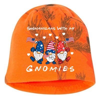 Shenanigans With My Gnomies 4th Of July Cute Gnome Patriotic Funny Gift Kati - Camo Knit Beanie