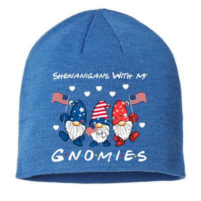 Shenanigans With My Gnomies 4th Of July Cute Gnome Patriotic Funny Gift Sustainable Beanie