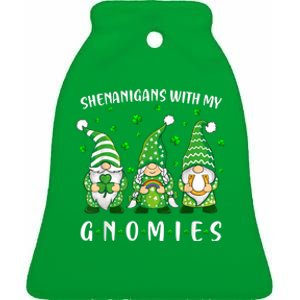 Shenanigans With My Gnomies St Patricks Day Gnome Ceramic Bell Ornament