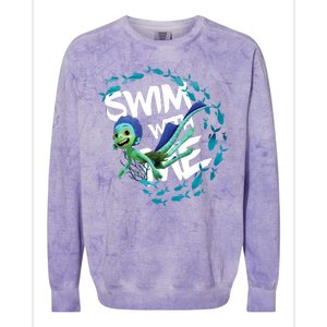 Swim With Me Cute Cartoon Mermaid Colorblast Crewneck Sweatshirt