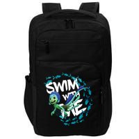 Swim With Me Cute Cartoon Mermaid Impact Tech Backpack
