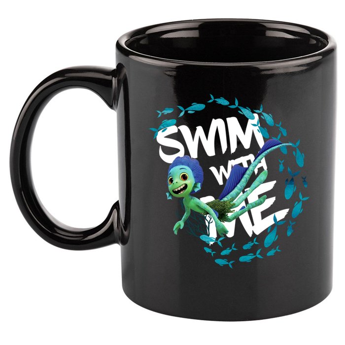 Swim With Me Cute Cartoon Mermaid 11oz C Handle Ceramic Mug