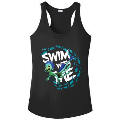 Swim With Me Cute Cartoon Mermaid Ladies PosiCharge Competitor Racerback Tank