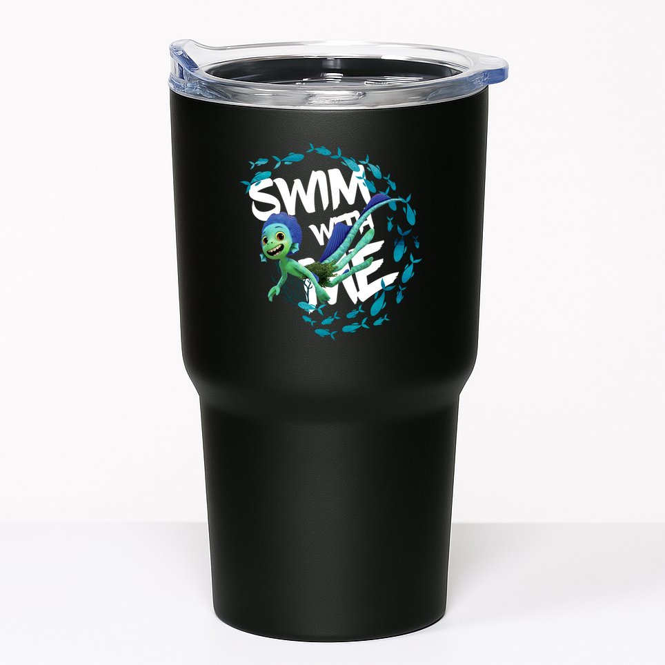 Swim With Me Cute Cartoon Mermaid Tumbler