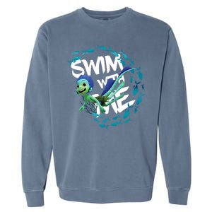 Swim With Me Cute Cartoon Mermaid Garment-Dyed Sweatshirt