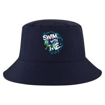 Swim With Me Cute Cartoon Mermaid Cool Comfort Performance Bucket Hat