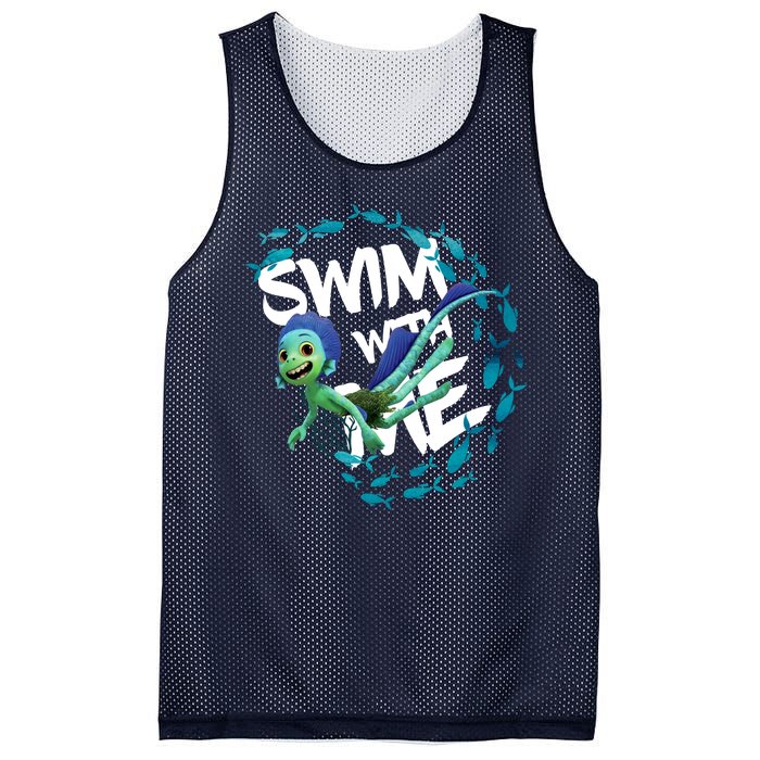 Swim With Me Cute Cartoon Mermaid Mesh Reversible Basketball Jersey Tank