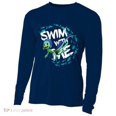Swim With Me Cute Cartoon Mermaid Cooling Performance Long Sleeve Crew