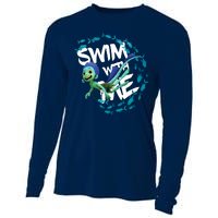 Swim With Me Cute Cartoon Mermaid Cooling Performance Long Sleeve Crew