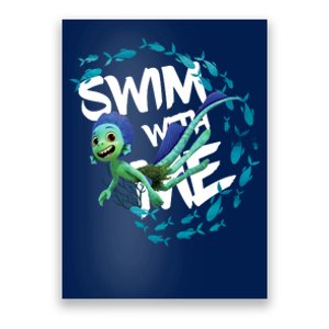 Swim With Me Cute Cartoon Mermaid Poster