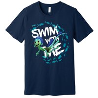 Swim With Me Cute Cartoon Mermaid Premium T-Shirt