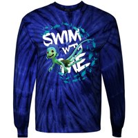 Swim With Me Cute Cartoon Mermaid Tie-Dye Long Sleeve Shirt