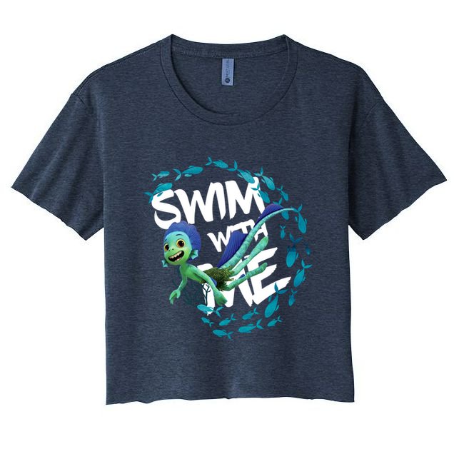 Swim With Me Cute Cartoon Mermaid Crop Top