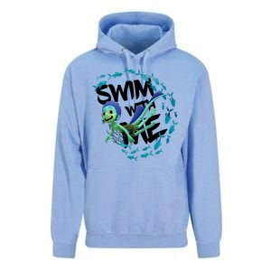 Swim With Me Cute Cartoon Mermaid Unisex Surf Hoodie