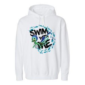 Swim With Me Cute Cartoon Mermaid Garment-Dyed Fleece Hoodie