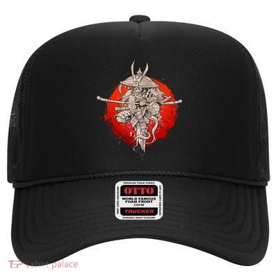 Samurai Warrior Monkey King High Crown Mesh Back Trucker Hat