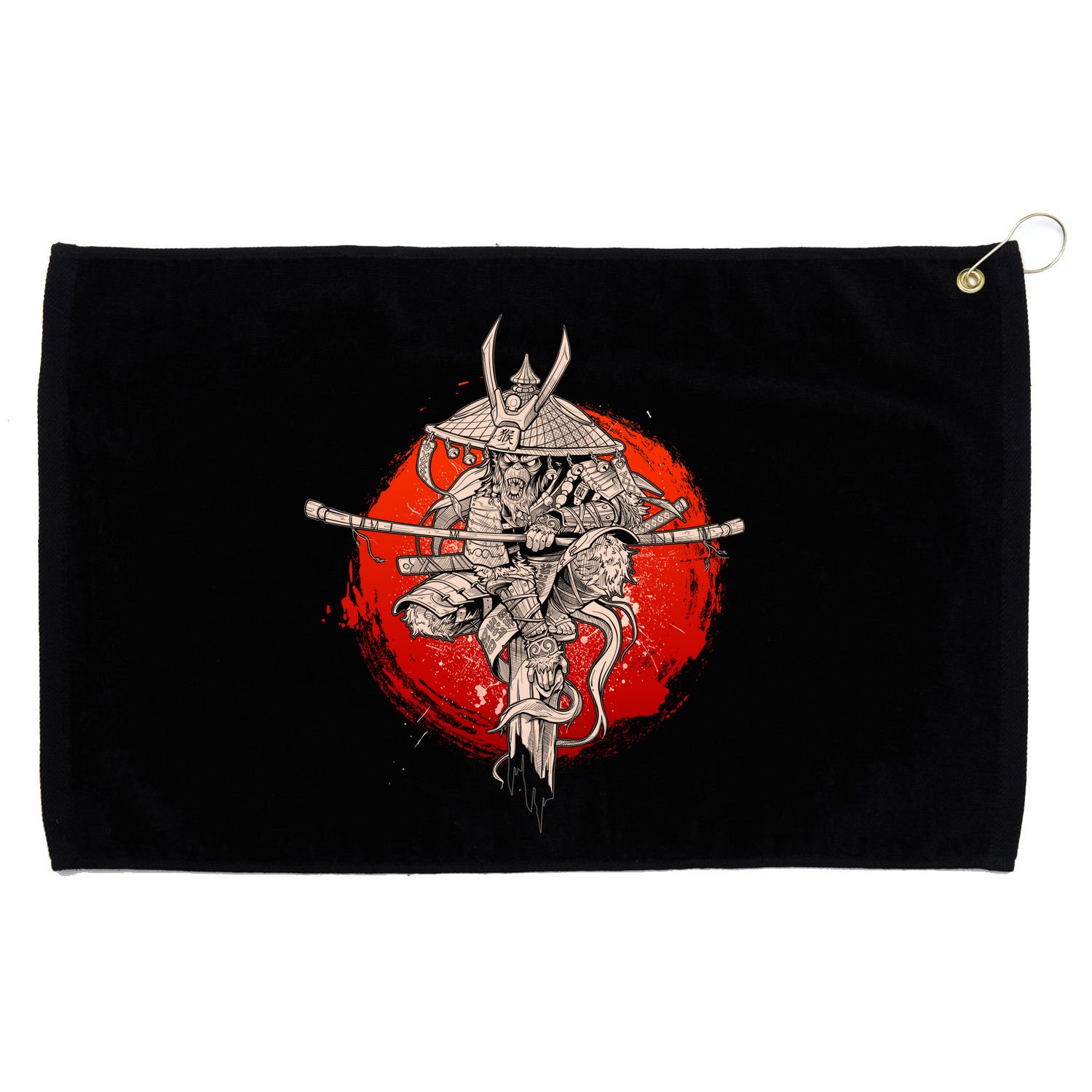 Samurai Warrior Monkey King Grommeted Golf Towel