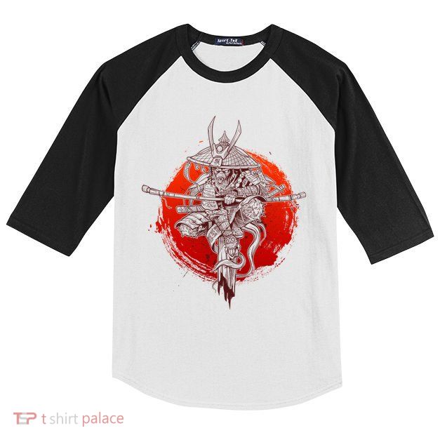 Samurai Warrior Monkey King Kids Colorblock Raglan Jersey