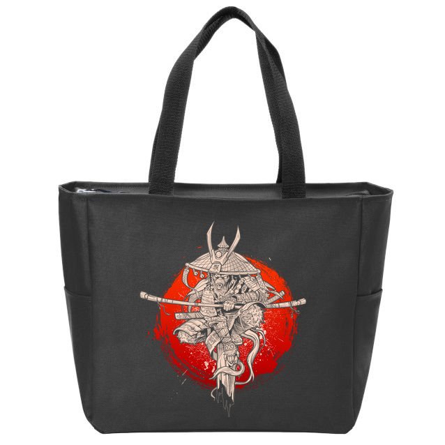 Samurai Warrior Monkey King Zip Tote Bag