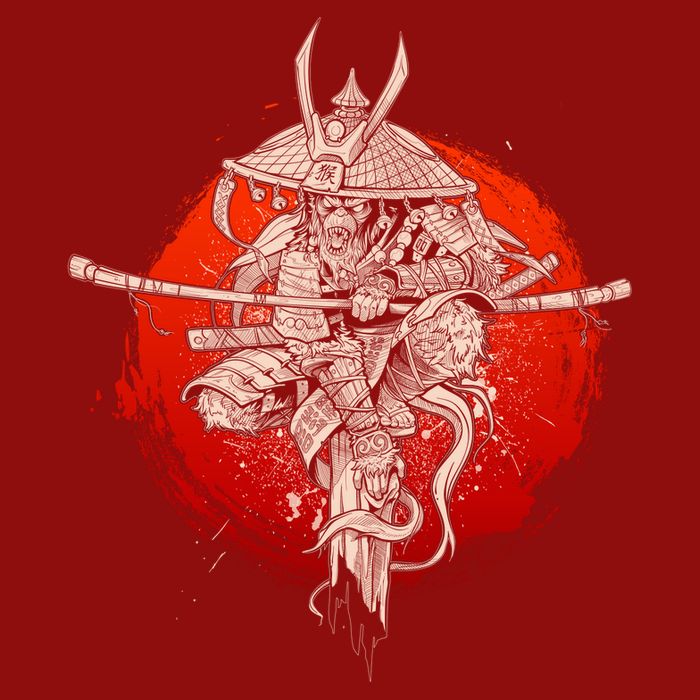 Samurai Warrior Monkey King Cooling Performance Crew T-Shirt