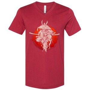 Samurai Warrior Monkey King V-Neck T-Shirt