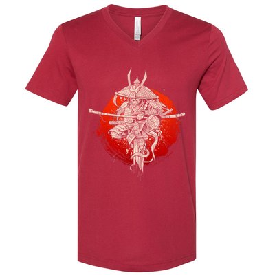 Samurai Warrior Monkey King V-Neck T-Shirt