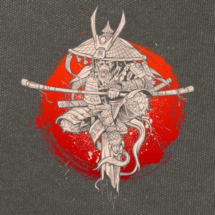 Samurai Warrior Monkey King Cotton Canvas Backpack