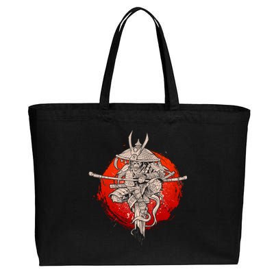 Samurai Warrior Monkey King Cotton Canvas Jumbo Tote