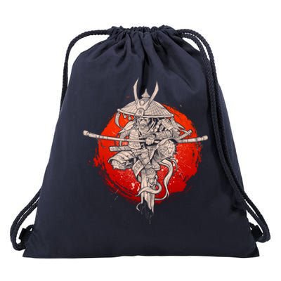 Samurai Warrior Monkey King Drawstring Bag