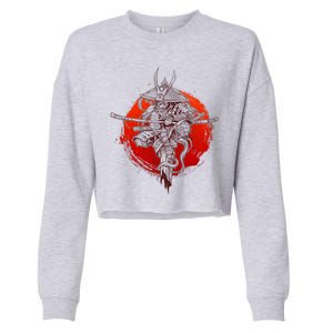 Samurai Warrior Monkey King Cropped Pullover Crew