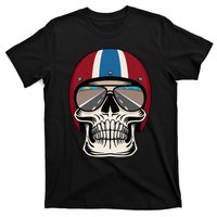 Skull Wearing Motorcycle Helmet And Sunglasses T-Shirt