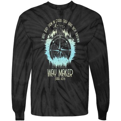 Spiritual Way Maker Bible Verse Christian Faith Way Maker Tie-Dye Long Sleeve Shirt