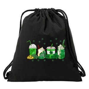 Shenanigans With My Gnomies St Patrick's Day Gnome Shamrock Drawstring Bag